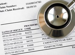 stethoscope and patient data
